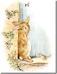 peter rabbit crying with mouse