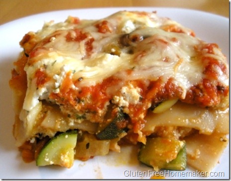 vegetable lasagna on plate