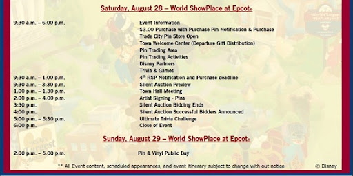 event itinerary