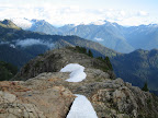 Camping on the ridge. You can see our tent way out on the end.