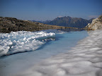 Snow melt on the ridge makes camping easy.