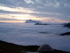 Shuksan in sunrise clouds.
