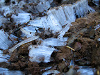Ice crystals on the trail from the night before. Suddenly feeling like summer is over.