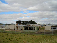 Portable classroom graveyard, outside Kyneton.