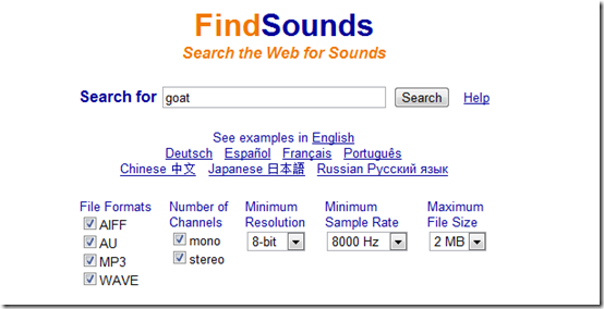 Hear All Kind of Sounds Online   FindSounds