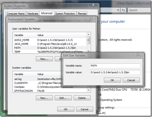 Apache Axis2 Download and Environment Variable Settings