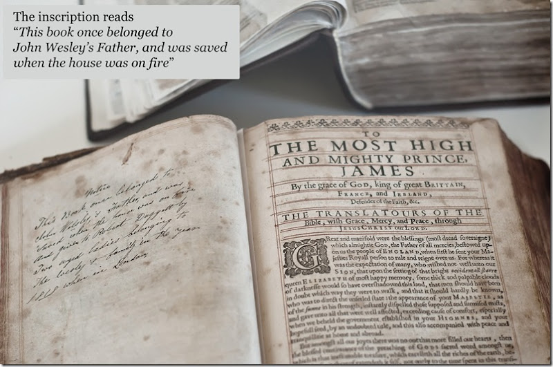 john wesley's father samuel wesleys bible saved from epworth rectory fire