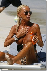Donatella Versace Relaxing Topless On The Beach In St Barts (USA