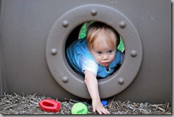 wade climbing through hole