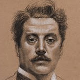 Sketch for the giacomo Pucini Bronze bust Charcoal and white chalk