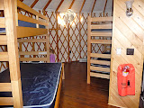 The beds from the dining table
