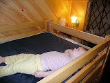 Juliet on the top bunk