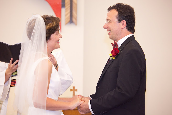 Jenn saying vows. Jenn saying vows.