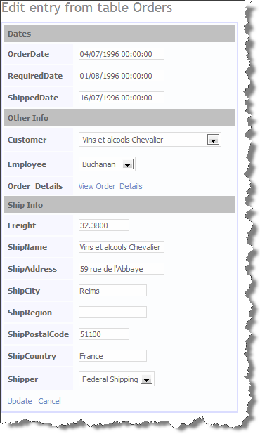 Grouping with visual separators