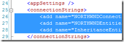 remove connection strings from web.config