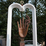 Monument across the street from the Moscow Choral Synagogue