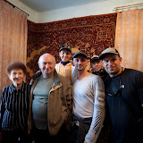 The entire company with (and in the home of) a lovely babushka in Rozdolinsk, Siberia