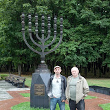 A menorah memorial outside the Memorial Synagogue in Moscow