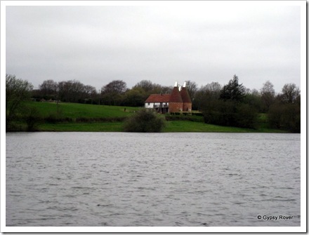 Oast Houses on the banks of Bewl Reservoir near Royal Tunbridge Wells.