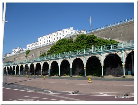 Cast iron arches along Brighton's waterfront.