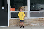 Matt in front of his classroom for the last time!