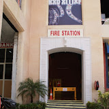 The fire station from where the miniature fire engine departs for a very small round of the square