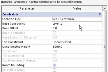 Revit wall instance parameters