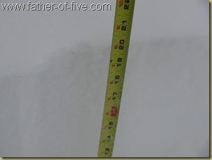 A twenty inch snow drift A twenty inch snow drift