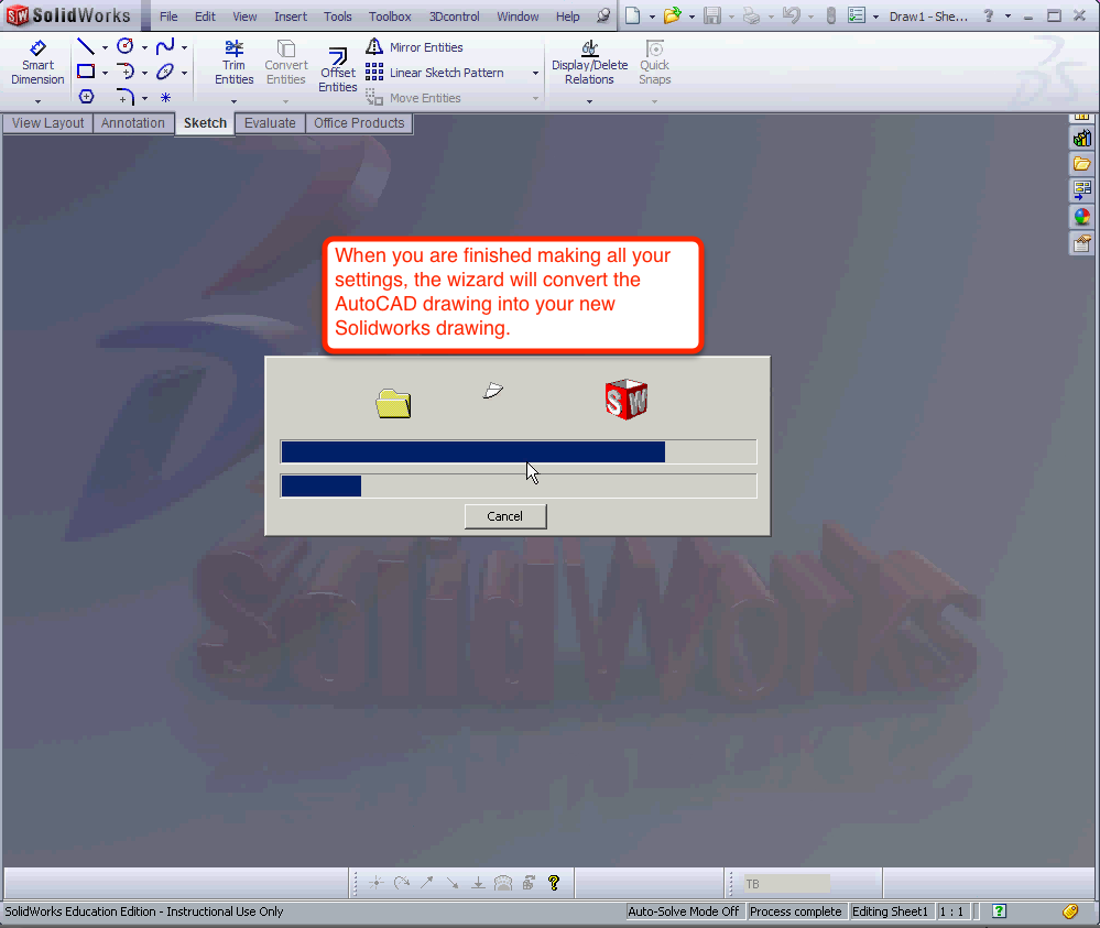01Convert DWG to Solidworks Drawing Template Mechanical CAD