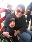 Mommy and Owen ready to pick out a pumpkin