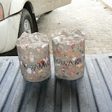 The same core samples from the other side.  Steel reinforcing mesh can be seen in the left hand core.