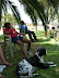 Chilling under the spreading palms after a long ride.