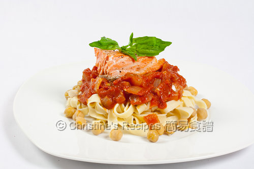 香檸三文魚扒意大利粉配茄醬 Salmon Pasta with Tomato Chickpea Sauce02