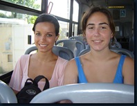Maia & Lauren ride the bus