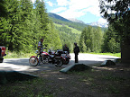 Rest stop at the top of the Kaslo-New Denver Pass with John, Keith and Marty