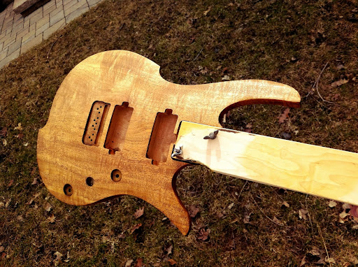 Mocha sanded back and a coat of amber applied, sanded back again and then a thin coat of shellac sealer. The final colour will be something i'm likely going to describe as "Mocha Gold".