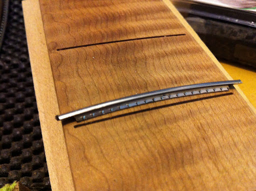 After grinding the ends of the tangs off.