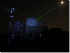 Goddard's Laser Ranging Facility aiming laser toward LRO Goddard's Laser Ranging Facility aiming laser toward LRO