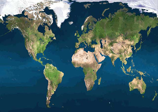 World map. Satellite view