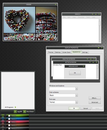 Shiftie_July___Dark_Mod,windows style xp theme  download，xp佈景主題vista，visual styles