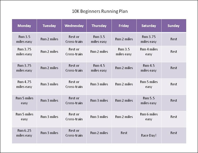 Running plan 10k