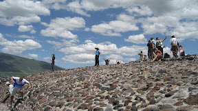 Almost at the top of the Sun pyramid.