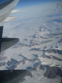 Over some part of frozen Canada. It is a trans-polar flight from Paris to SFO.