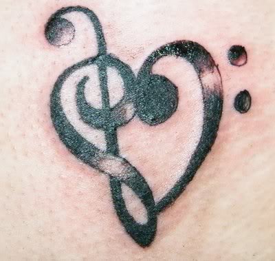 musical notes tattoo. musical note tattoos.