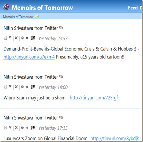 Modified Twitter feed Modified Twitter feed