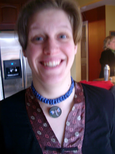 Emily in her necklace