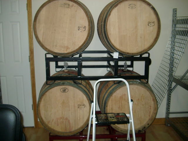 Casks in the fermentation room