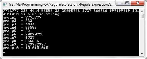 Regular Expression Grouping and Naming