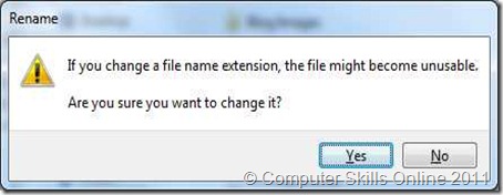 changing a file extension warning changing a file extension warning