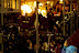 Hotel balconies and bar in the village fill up with spectators.